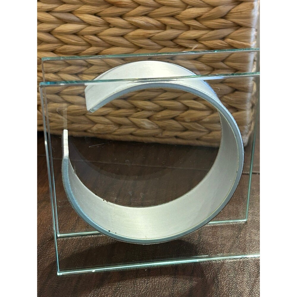 Post Modern Stainless & Glass Vase
